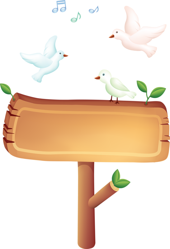 Birds With Blank Sign - Panneau Png (546x800)