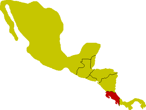 Karte Costa-rica - North And South America Silhouette (472x355)