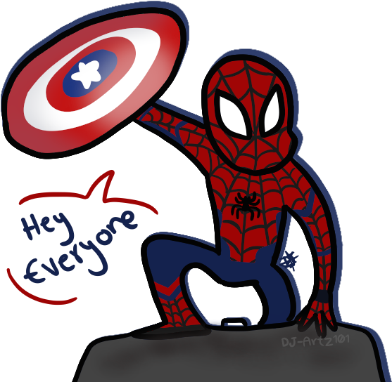 Spidey Civil War By Dj-artz101 - Cartoon (600x600)