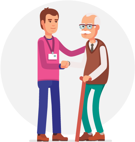 What Is A “seniors Helper” - Medical Social Worker Cartoon (524x513)