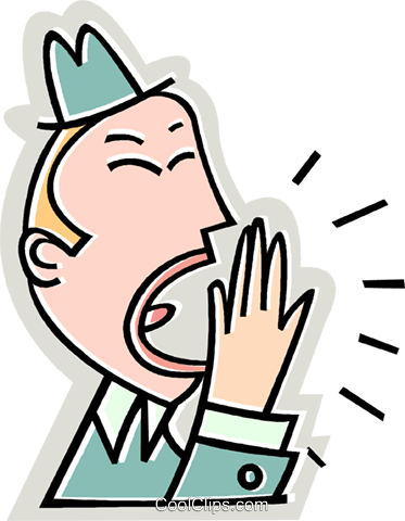 Businessman Yawning Royalty Free Vector Clip Art Illustration - Feeling (373x480)