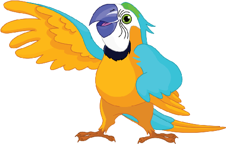 Parrot Clipart Parrott - Parrot Cartoon (500x300)