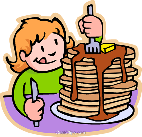 Big Stack Of Pancakes Clip Art - Eat Breakfast Clipart (480x465)