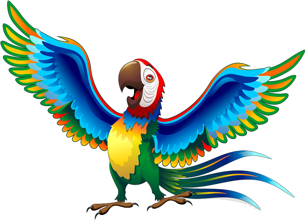 Parrot Cartoon Mural - Birds In Brazil Cartoon (1000x772)