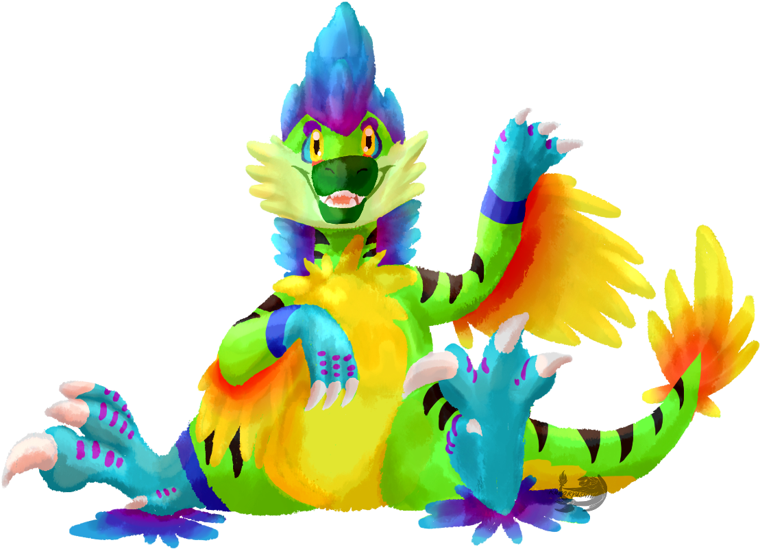 Ravishing Rainbow Raptor [ Gift Art] - Animal Figure (1135x838)