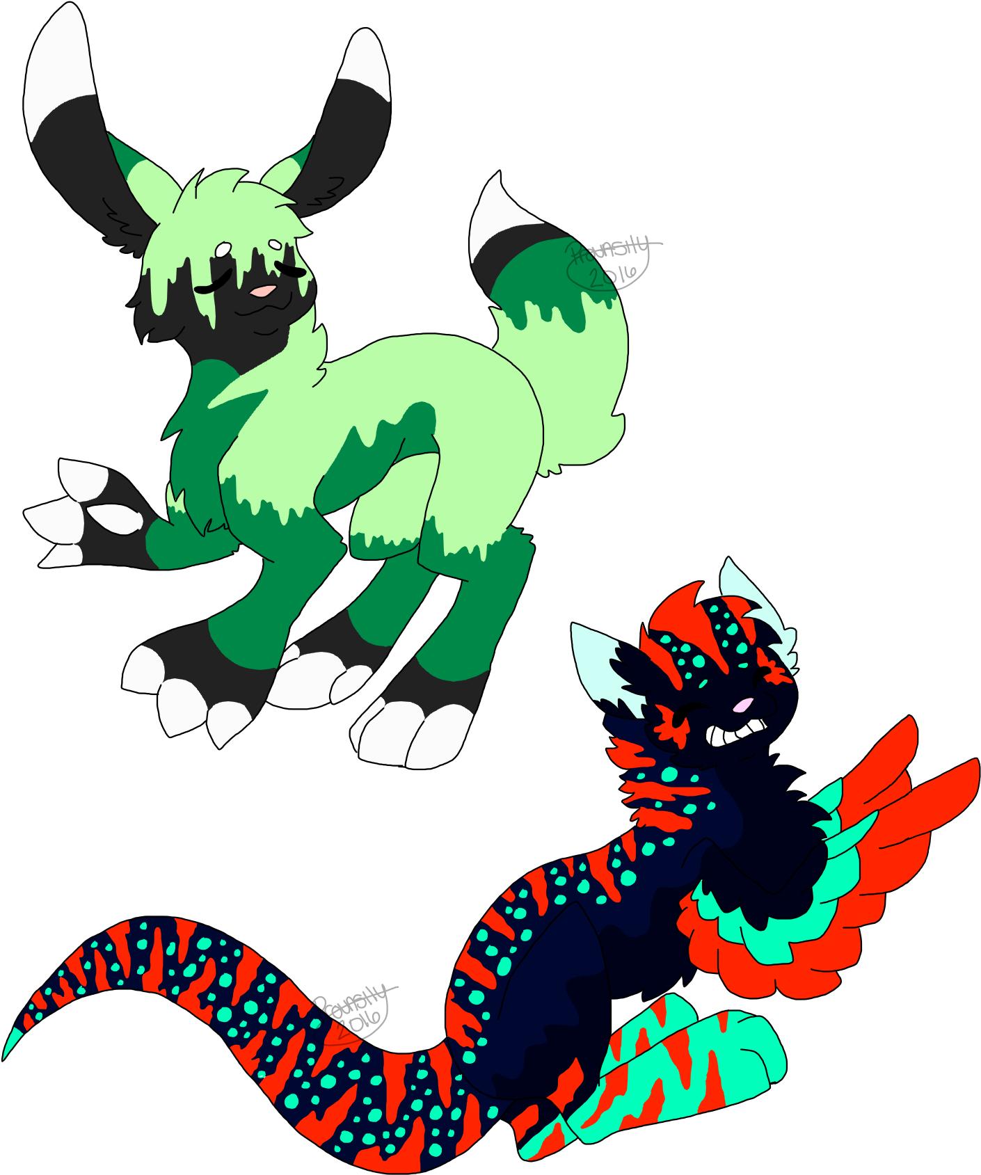 Bunny Raptor And Cat Bird - Cartoon (1440x1800)