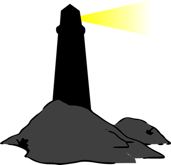 Phare, Balise De Détresse - Lighthouse Silhouette Clip Art (353x340)
