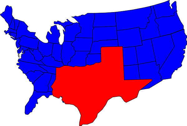 Texas Clip Art Many Interesting Cliparts - United States Silhouette Vector (600x406)