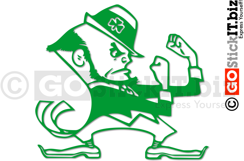 Notre Dame Leprechaun Logo - Notre Dame Fighting Irish Transparent (900x617)