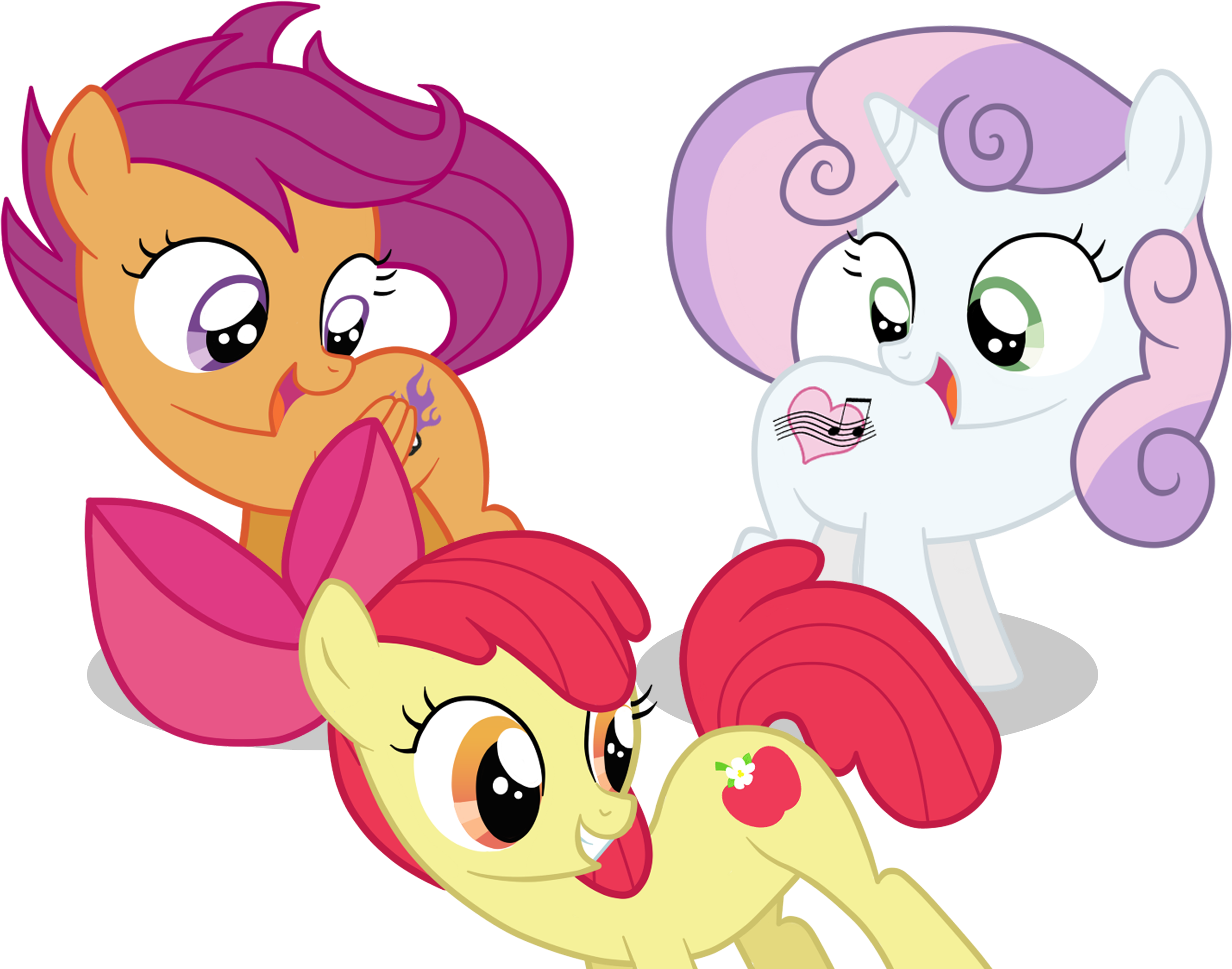 Rainbow Dash Scootaloo Sweetie Belle Applejack Pink - Little Pony Friendship Is Magic (3000x2500)