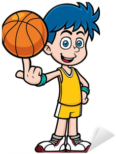 Vector Illustration Of Cartoon Basketball Player Sticker - Imagen De Basquetbol Animado (400x400)