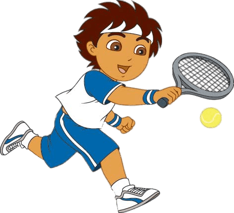 Go Diego Go - Playing Tennis Clip Art (472x430)