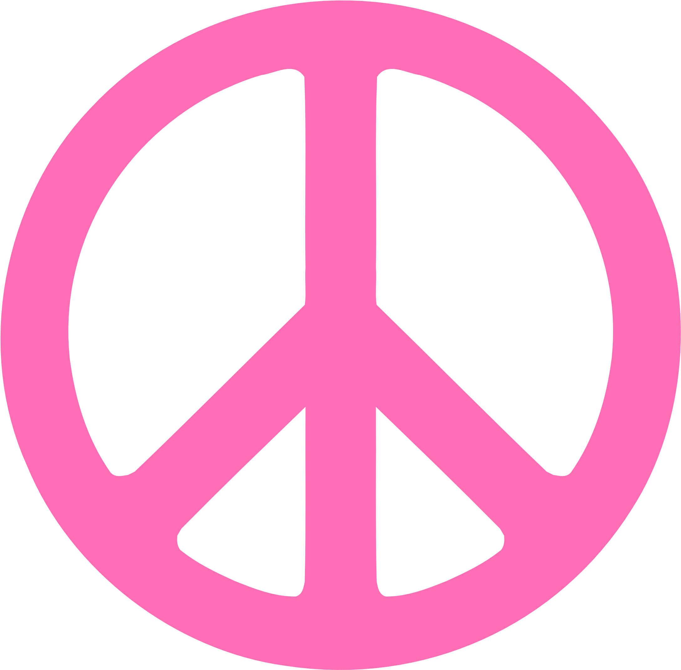 Pink Peace Sign Clip Art (2222x2222)