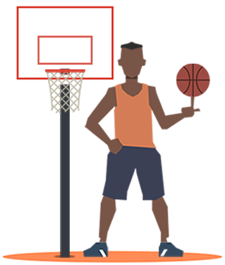 I'm A Player - Basketball Player Cartoon Transparent (500x500)