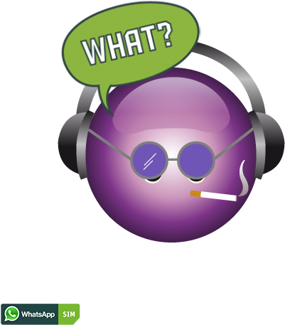 Böses Emoticon Mit Lilafarbenem Gesicht Und Hippie-brille - Erschrockener Smiley (500x500)