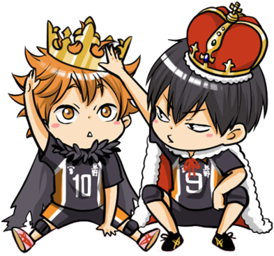Haikyuu Clipart Chibi - Haikyuu Hinata And Kageyama Chibi (400x383)