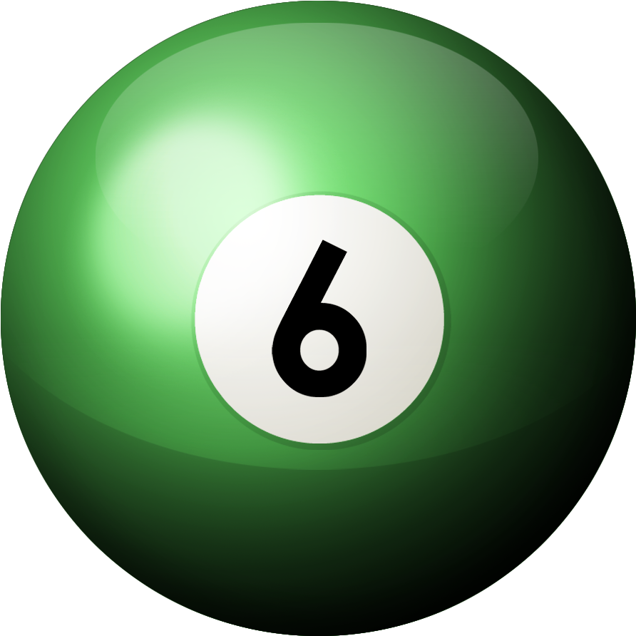 Free Pool Balls Png - Pool Ball Number 6 (900x900)