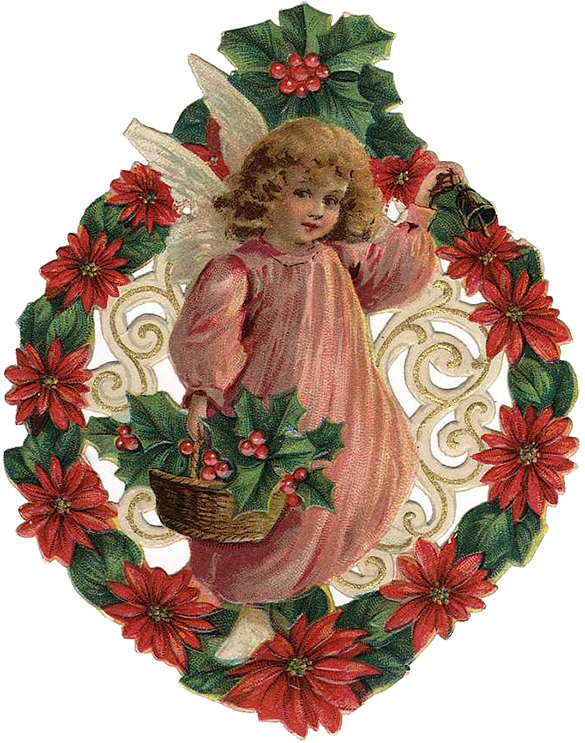 Vintage Victorian Christmas Die Cut Clip Art - Victorian Christmas Die Cut (590x750)