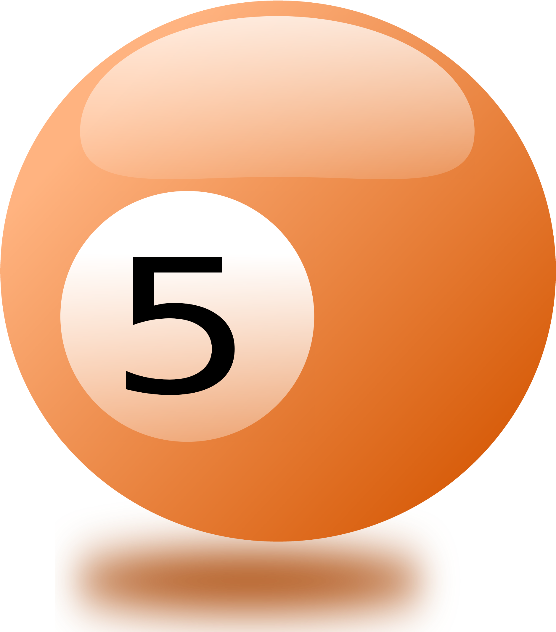 Cue Ball With No Background Clip Art - Billiards Balls 5 Png (1888x2255)