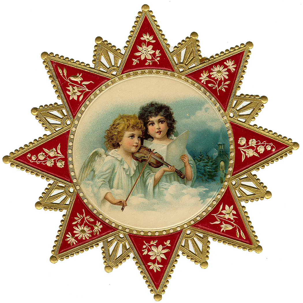 Vintage Victorian Christmas Die Cut Clip Art Day Four - Spirit Of Christmas [book] (1050x1051)