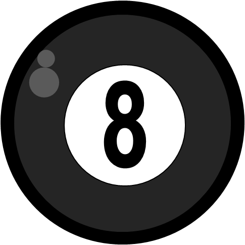 Pool Ball Clipartclipart - Billiard Ball Number 8 (485x485)