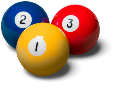 Billiard Balls In Primary Colors - Billiard Ball (550x366)