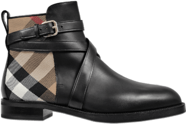 Burberry Vaughan Boot With Check Black Women,burberry - Bottines Burberry Pas Cher (470x470)