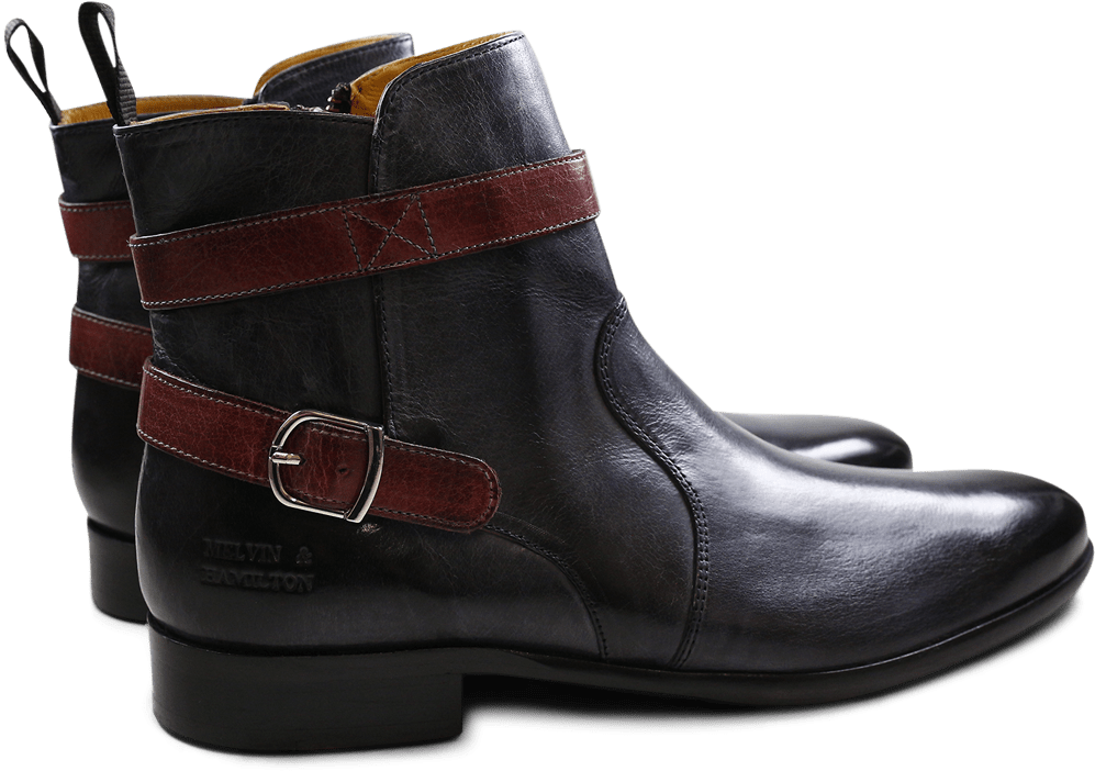 Ankle Boots Henry 9 Navy Strap Burgundy - Bottines Melvin & Hamilton Henry 9 Navy Strap Burgundy, (1024x1024)