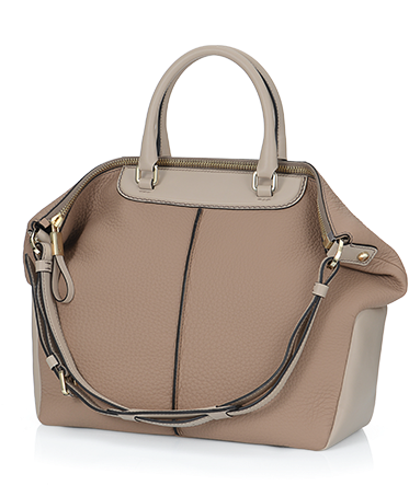 Discount Tods Miky Mid Leather Bowler Bag Beige Sale,tods - Tod's (400x520)