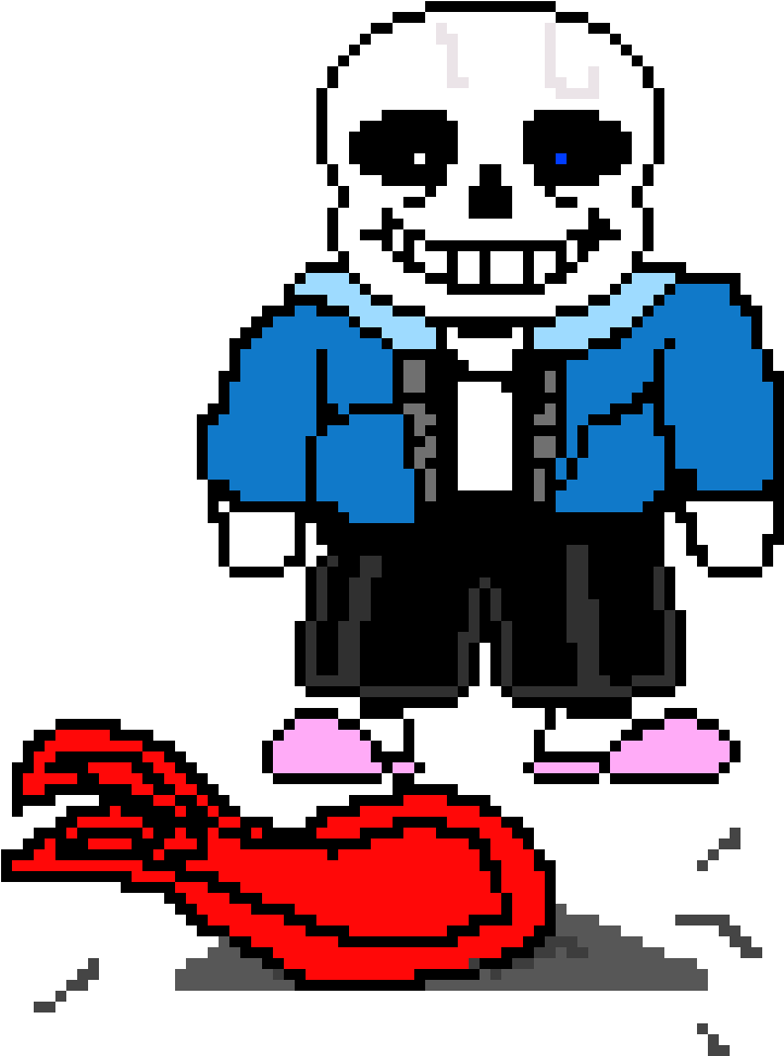 Sans Sprite - Sans Undertale Pixel Art Grid (870x980)