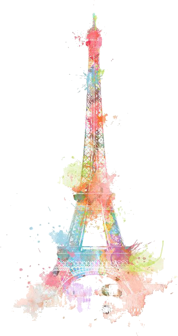 Eiffel Tower Drawing Watercolor Painting - Eiffel Tower Cute Drawing (422x699)