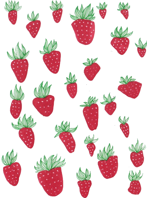 Tumblr Drawing Red Green Strawberries Strawberry Fruit - Overlay Red Tumblr Transparent (495x667)