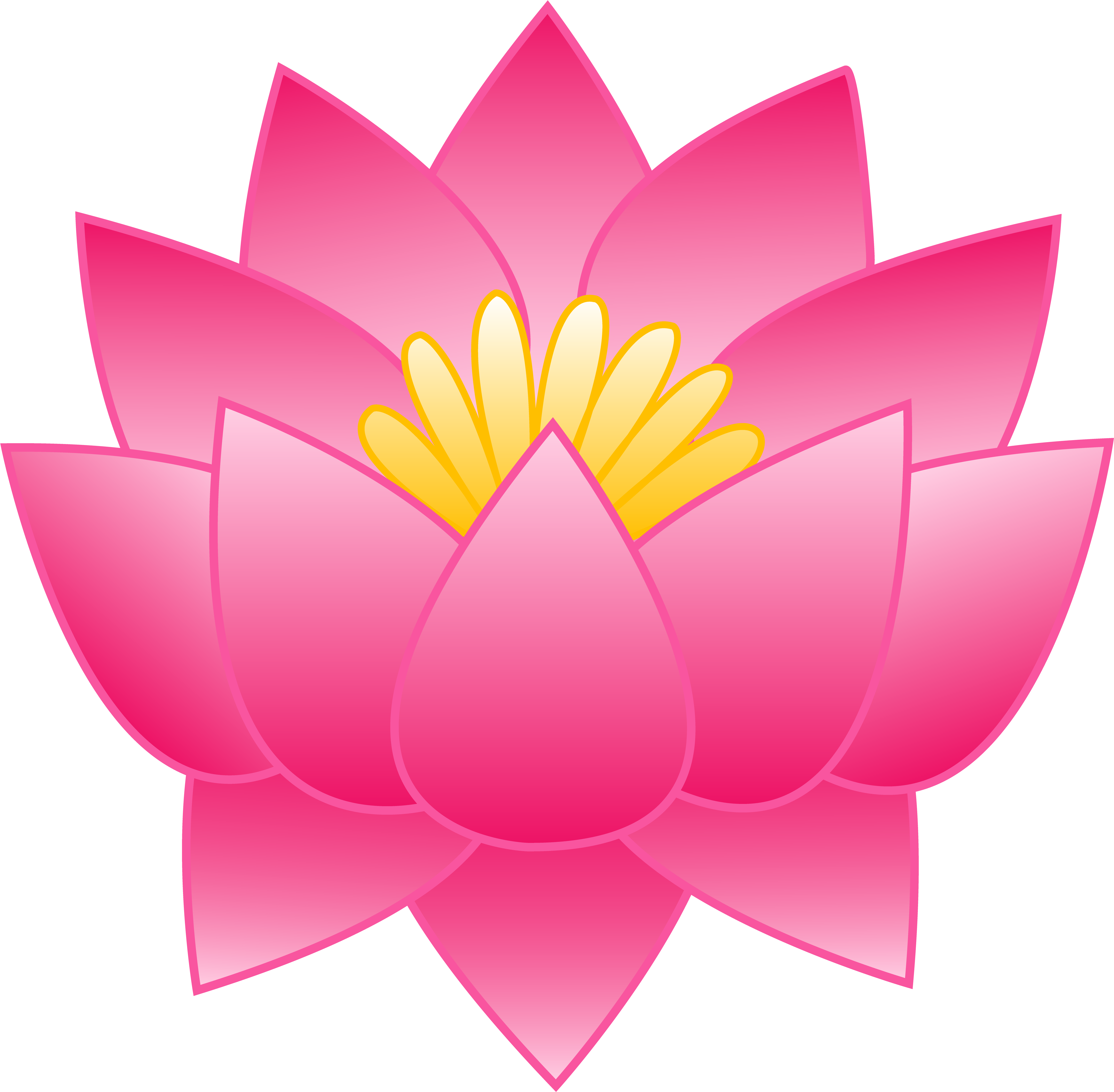 Pink Lotus Flower - Lily Pad Flower Clipart (5584x5505)