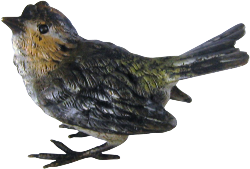 Antique Vienna Bronze Bird - European Robin (838x838)