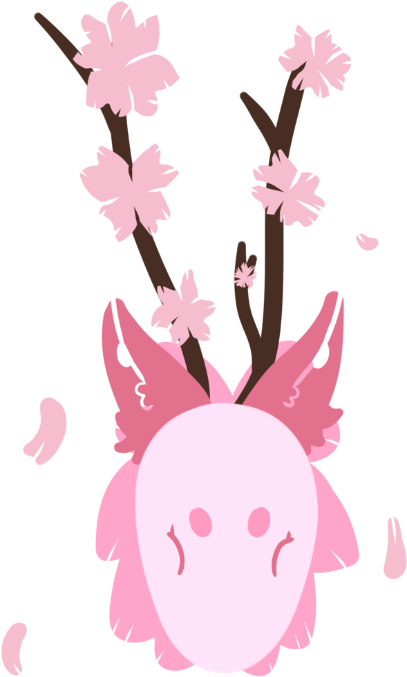 Lineless Cherry Petals By Imalittlecreeper - Illustration (736x1085)