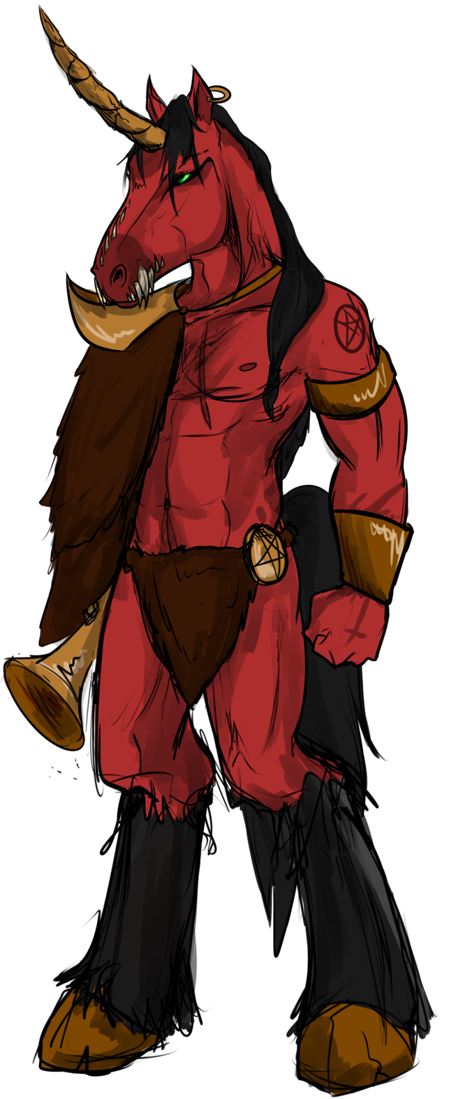 Demon Horse Costume Design Cartoon - Drew's Dad (1024x1670)