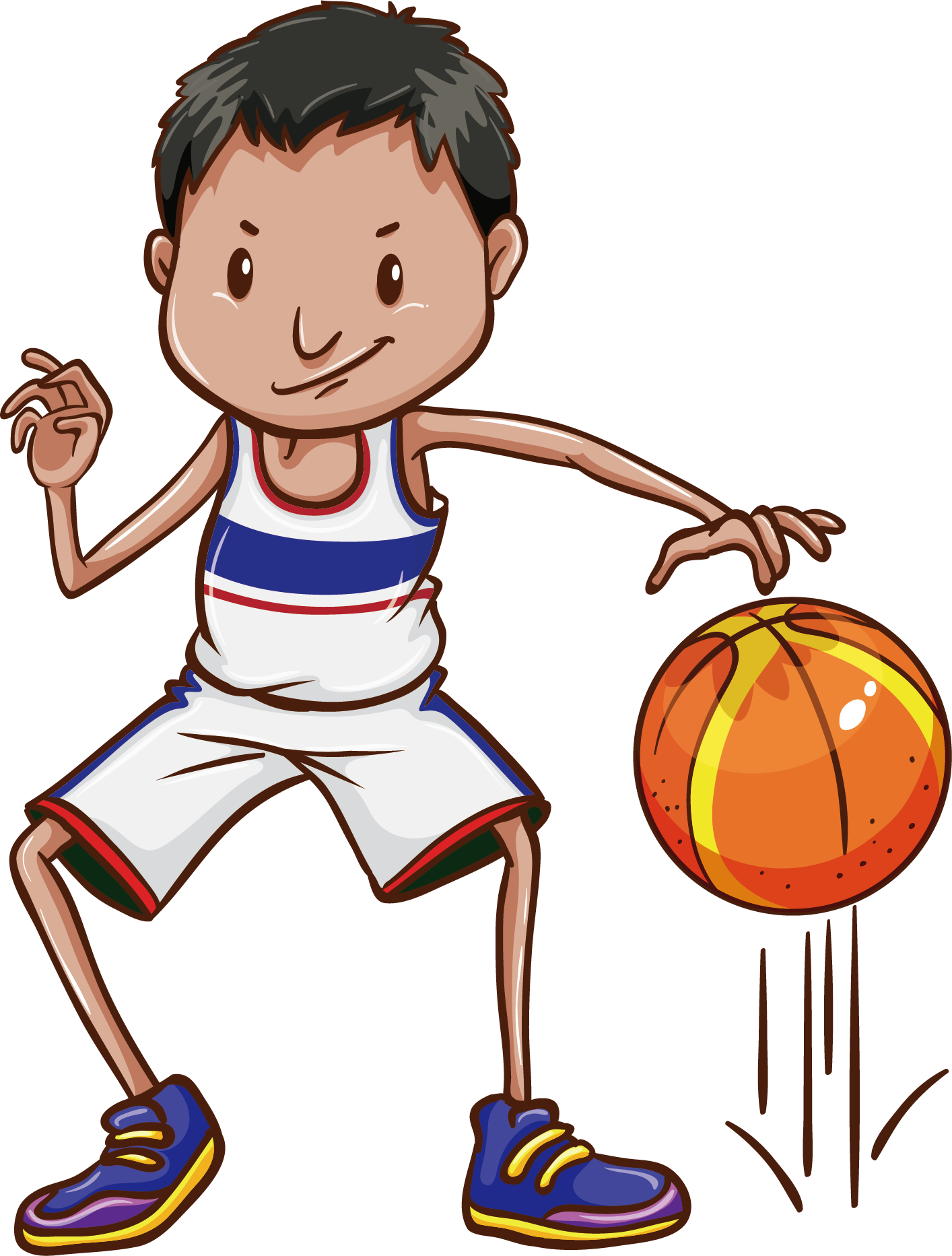 Basketball Dribbling Clip Art Physical Education Basketball - Bounce A Ball Clipart (1414x1865)