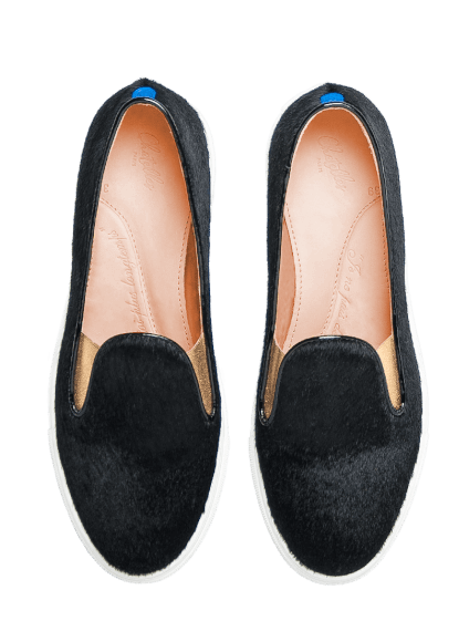Slip-ons Arnold Black Calf Style Fur Flats Ballerina - Ballet Flat (525x630)
