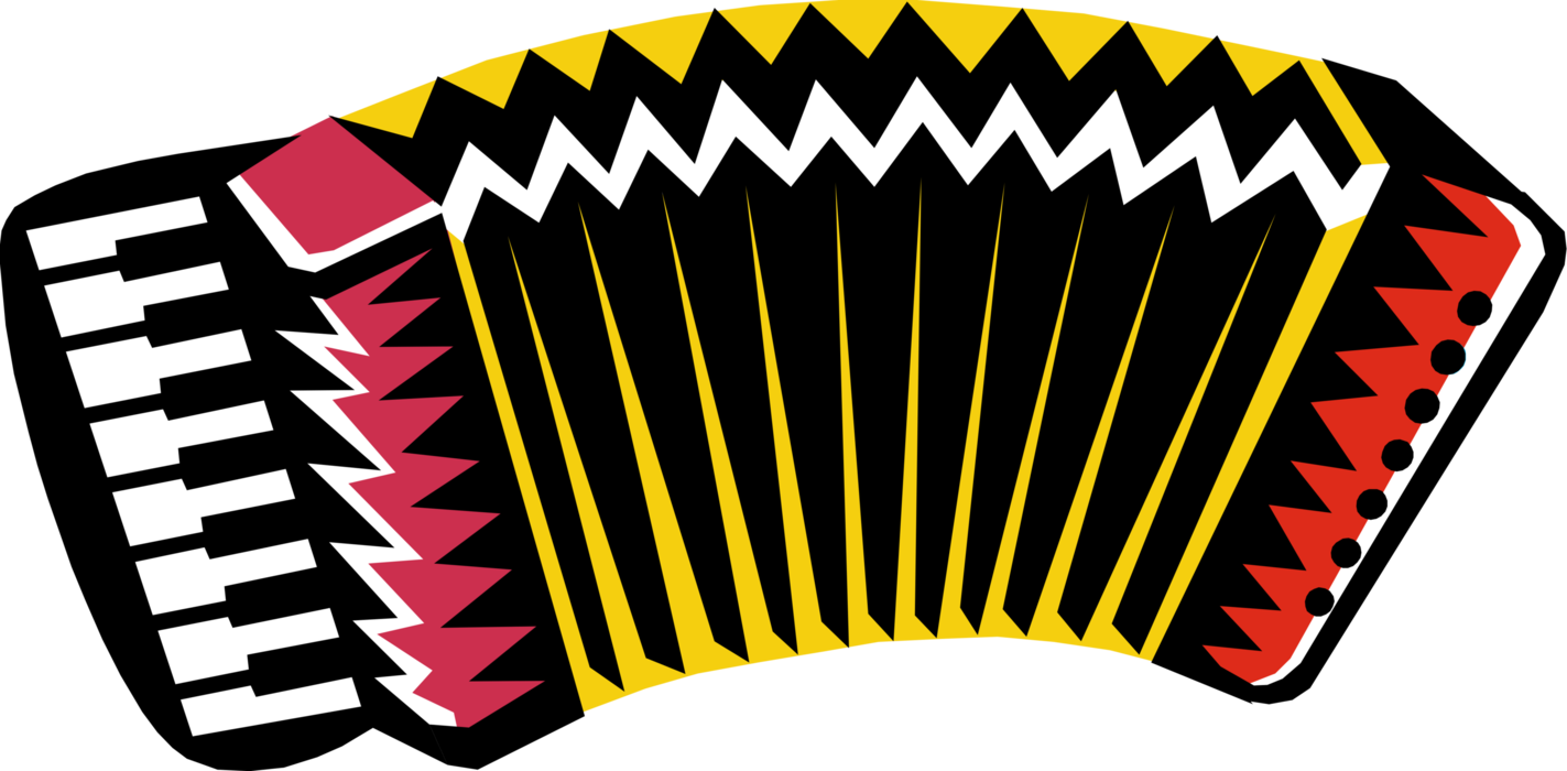 Vector Illustration Of Accordion Bellows-driven Musical - Ceilidh Band (1423x700)
