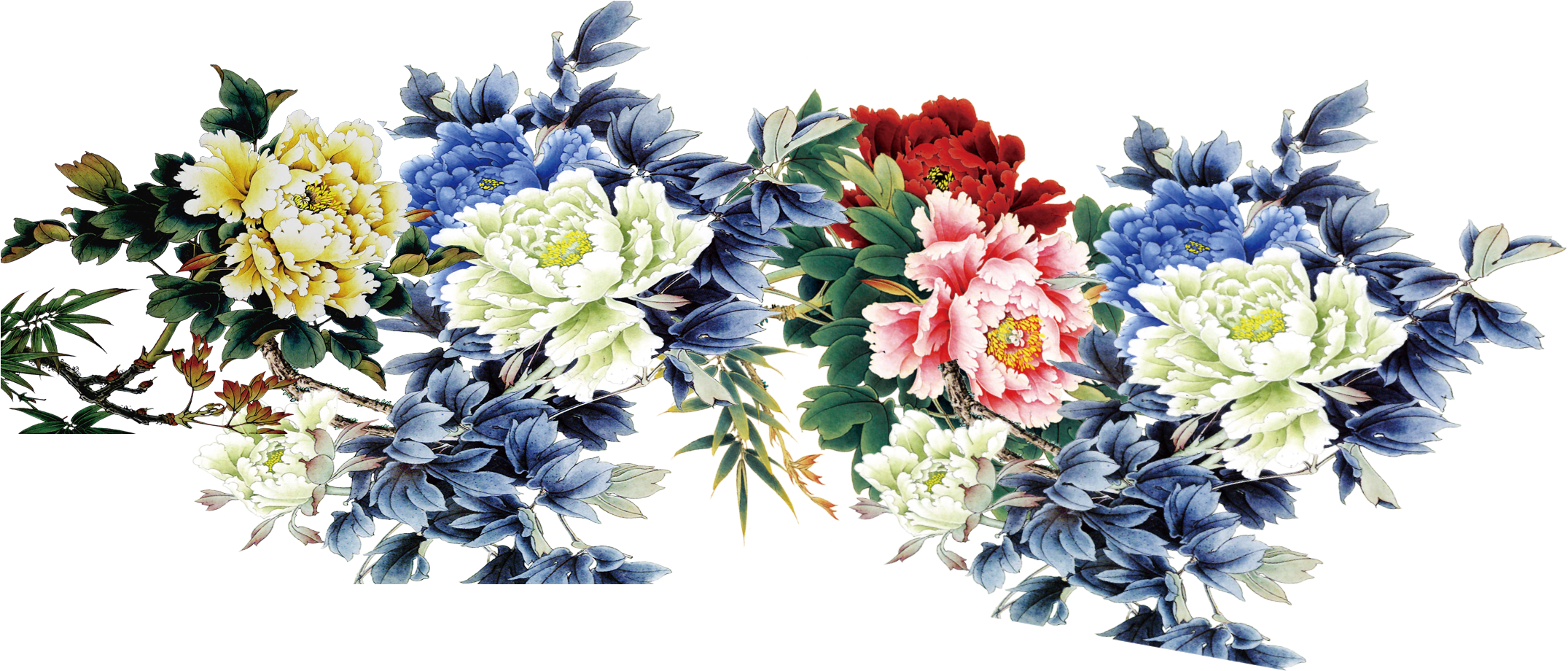 Floral Design Moutan Peony M - Personalised With Your Photo Or Image Round Money Clip (2500x1000)