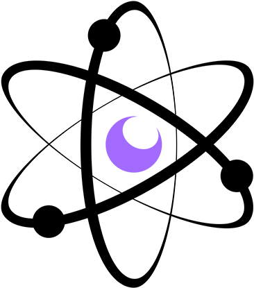 Violet Atom Logo 3 - Nuclear Energy Atoms Symbols (416x416)