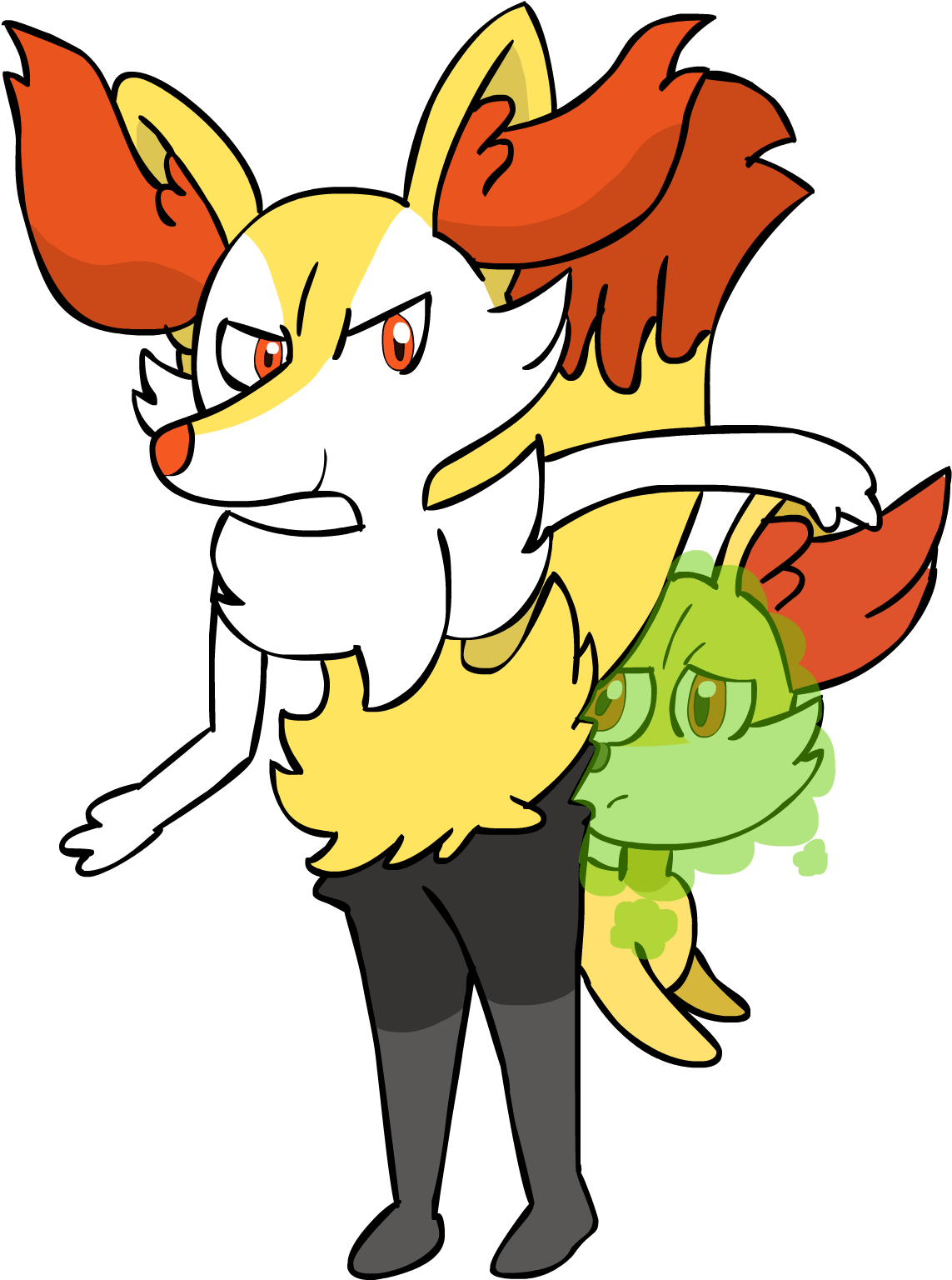 Braixen Punishes Fennekin By Asctoons Braixen Punishes - Pokémon (2045x1535)