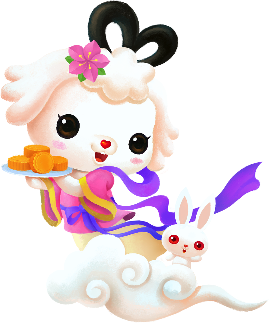 Mooncake Moon Rabbit M - Mid-autumn Festival (1276x1276)