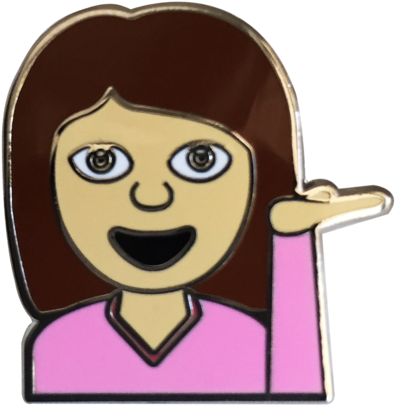 Hey Girl Emoji Pin - Pin (480x480)