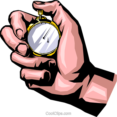 Hand With Stopwatch Royalty Free Vector Clip Art Illustration - Best Time To Study (480x480)