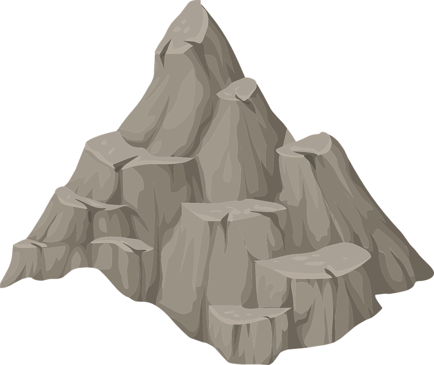 Peak Clipart Single Mountain - Rock Clipart (855x720)