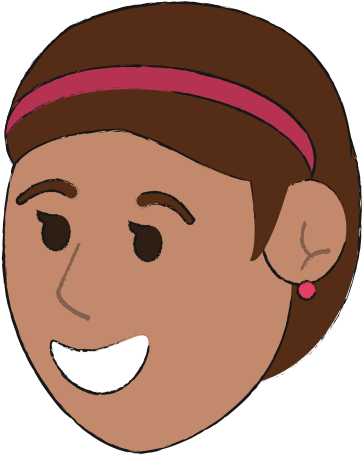 Happy Smiling Woman Wearing Headband Vector Icon Illustration - Cabeça Menino Desenho (550x550)