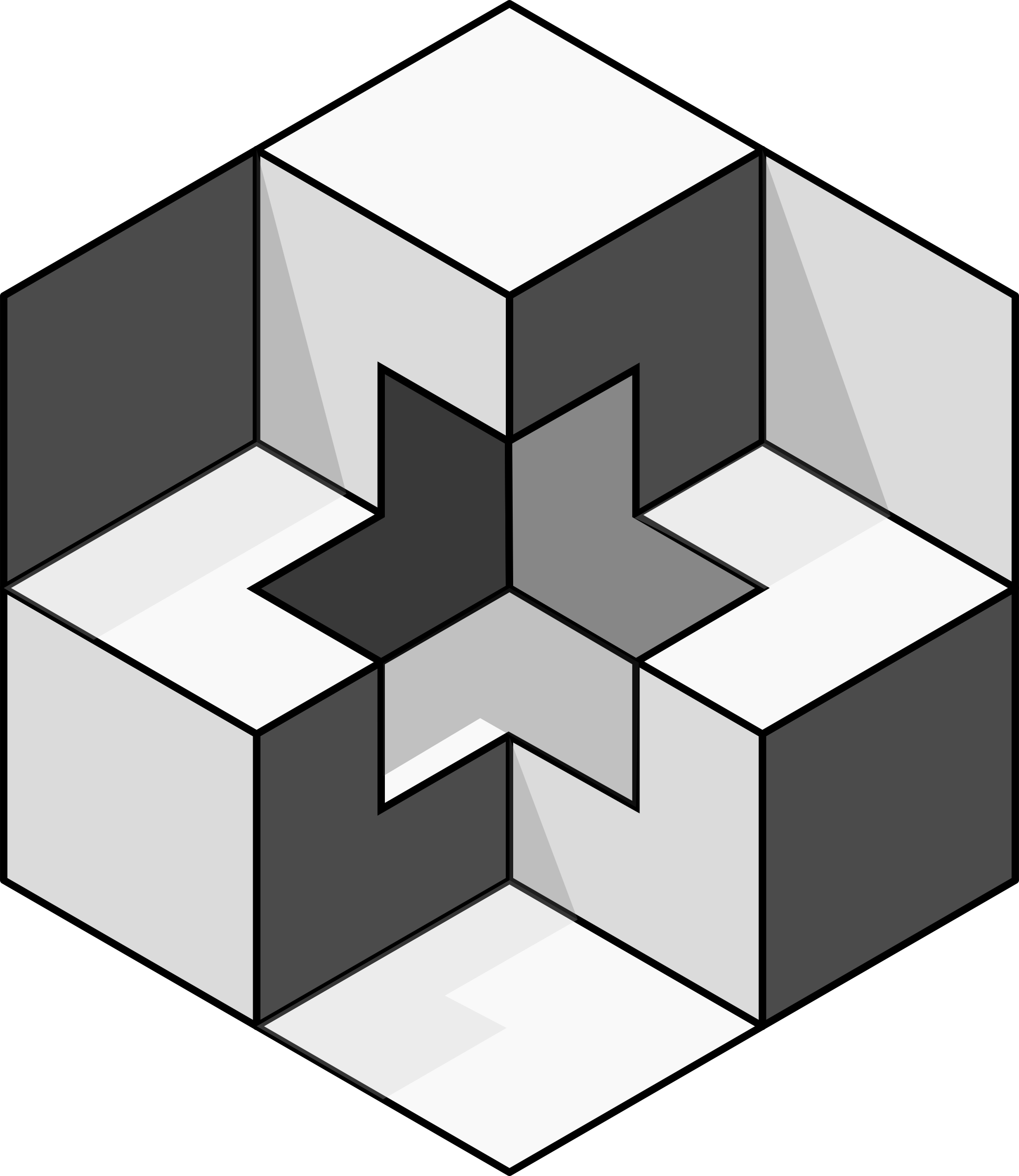 Geometric Figure - Optical Illusions 3d Cubes (2081x2400)
