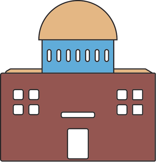 Building In Brown And Blue Color - Chip Carrier (532x550)