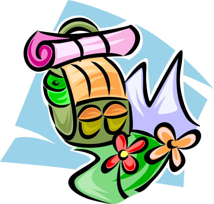 Vector Illustration Of Hiker's Hiking Knapsack Backpack - Vector Illustration Of Hiker's Hiking Knapsack Backpack (734x700)